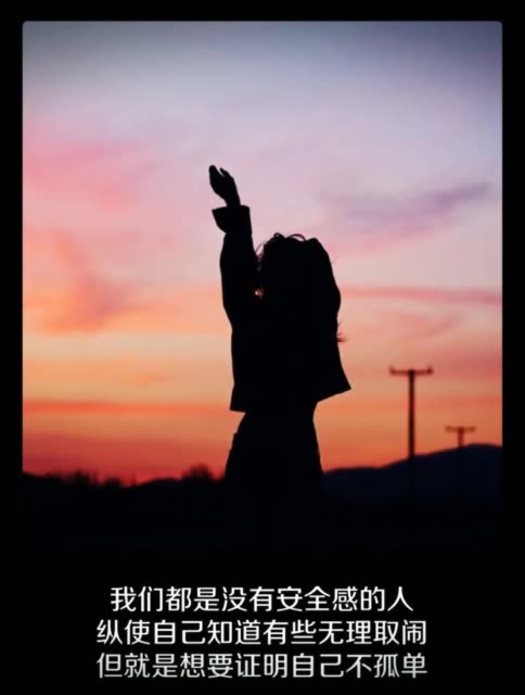 我们都是没有安全感的人 纵使自己知道有些无理取闹 但就是想要