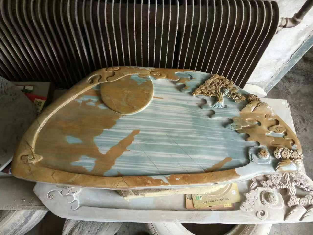 松花石茶盘,天然色彩.