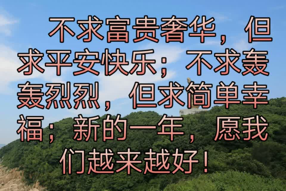 不求富贵奢华,但求平安快乐;不求轰轰烈烈,但求简单幸福;新的谊年